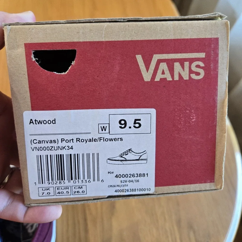 Vans Ward Canvas Skateboard Shoes Port Royale / White Flowers W 9.5 EUC